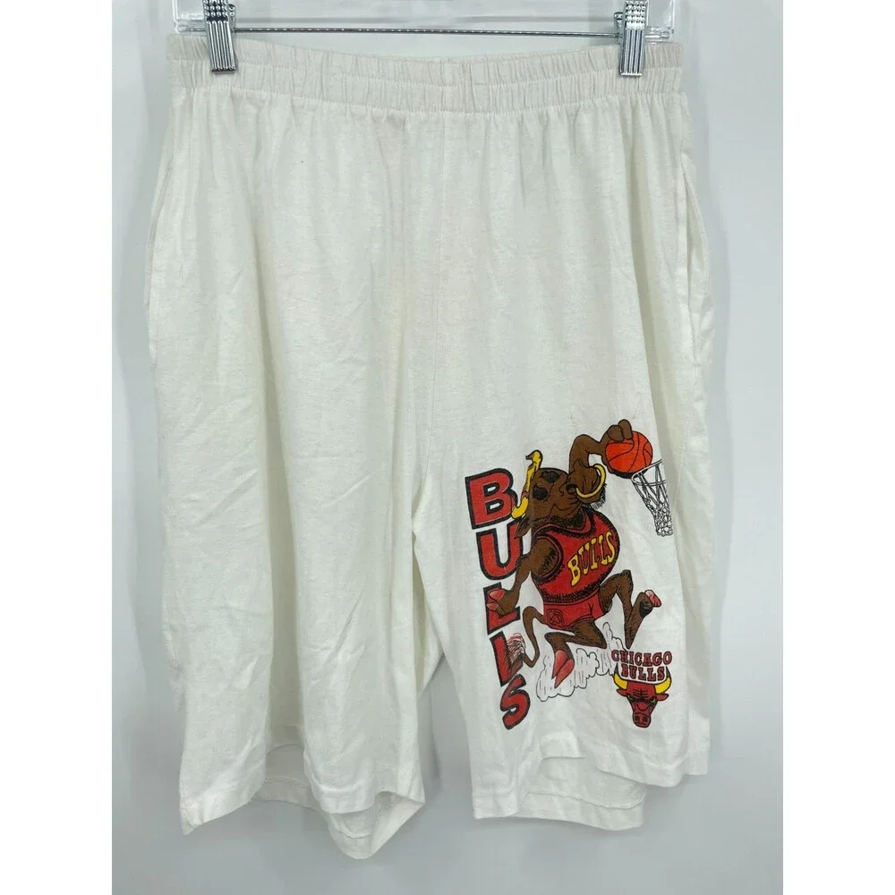 Vintage VTG Jack Davis Chicago Bulls Cotton Shorts One Size Fits All OS